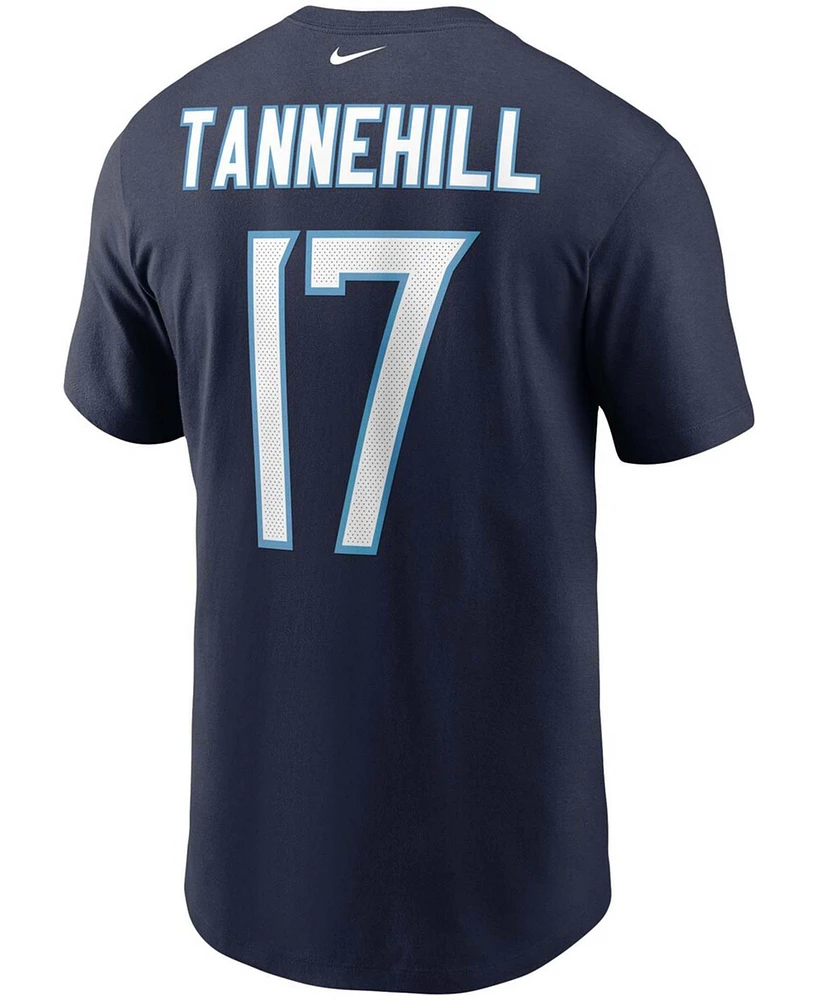 Men's Ryan Tannehill Navy Tennessee Titans Name and Number T-shirt