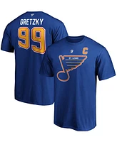 Men's Wayne Gretzky Blue St. Louis Blues Authentic Stack Retired Player Name and Number T-shirt