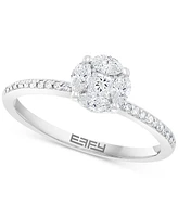 Effy Diamond Cluster Bridal Set (1/2 ct. t.w.) 14k White Gold