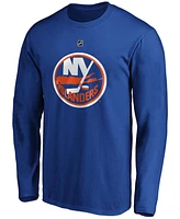 Men's Mathew Barzal Royal New York Islanders Authentic Stack Name and Number Long Sleeve T-shirt