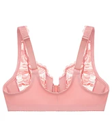 Glamorise Women's Full Figure Plus Wonderwire Front Close Stretch Lace Bra 9245