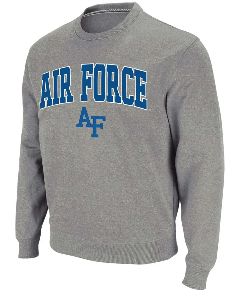 Men's Heathered Gray Air Force Falcons Arch Logo Sweatshirt