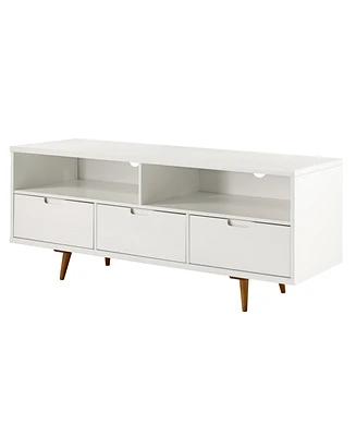 58" 3 Drawer Solid Wood Tv Stand