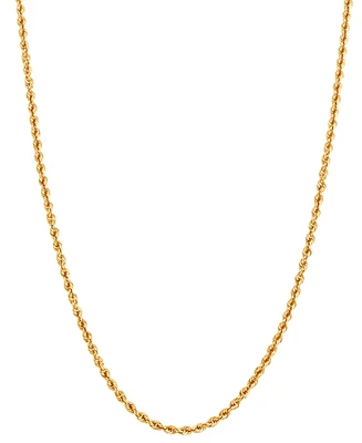 Lightweight Rope Link 24" Chain Necklace in 14k Gold (2-1/2mm)