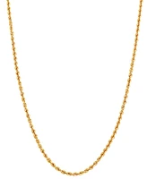 Lightweight Rope Link 24" Chain Necklace in 14k Gold (2-1/2mm)