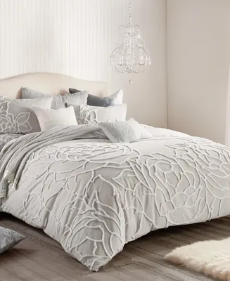 Peri Home Chenille Rose 3-Pc. Duvet Cover Set