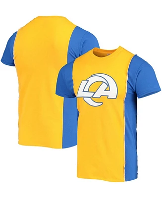Men's Gold-Tone, Royal Los Angeles Rams Split Logo T-shirt