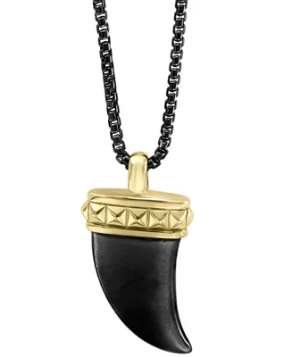 Effy Men's Claw 22" Pendant Necklace in Black Rhodium and 18k Gold-Plated Sterling Silver