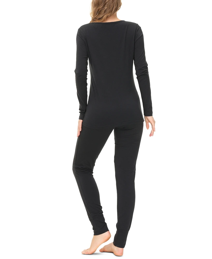 Women's Knit Long Sleeve Scoop Neck with the Legging Set