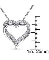 Lab-Grown White Sapphire Heart 18" Pendant Necklace (5/8 ct. t.w.) in Sterling Silver