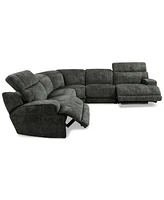 Sebaston 5-Pc. Fabric Sectional with Power Motion Recliners