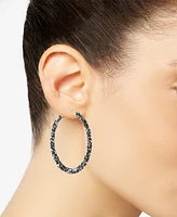 Karl Lagerfeld Paris Crystal Hoop Earrings, 2"