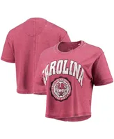Women's Garnet South Carolina Gamecocks Edith Vintage-Inspired Burnout Crop T-shirt