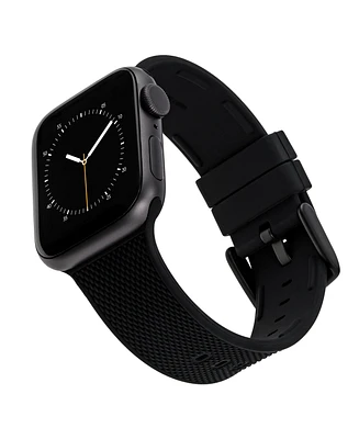 WITHit Black Textured Silicone Band designed for Apple Watch 42mm (Series 1-3 only) & 44/45/46/49mm (Ultra & Ultra 2)