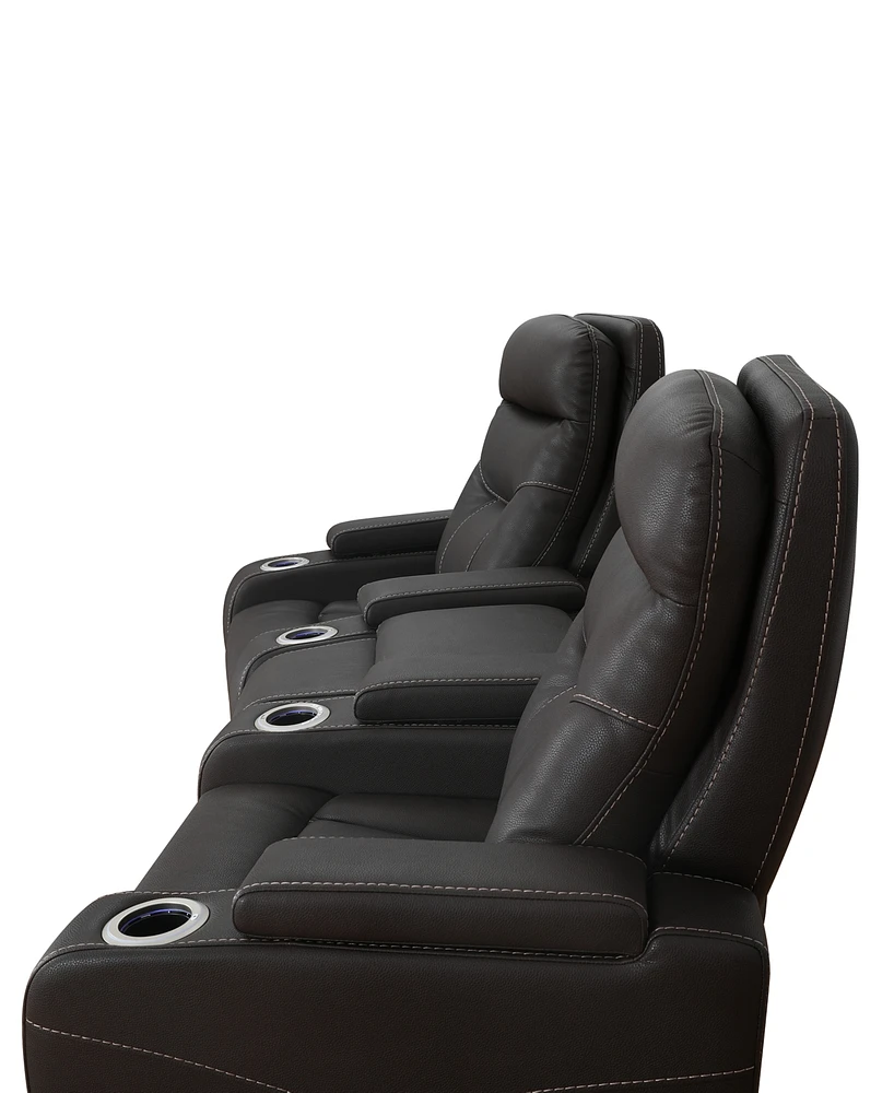 Jabarr 3-Pc. Beyond Leather Theater Seating with 1 Console, Created for Macy's
