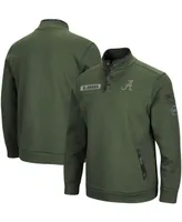 Men's Olive Alabama Crimson Tide Oht Military-Inspired Appreciation Digit Quarter-Snap Jacket