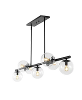 Luca Parisian 7-Light Modern Glam Iron Globe Linear Led Pendant