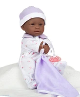 La Baby African American 11" Soft Body Baby Doll Purple Outfit - African American