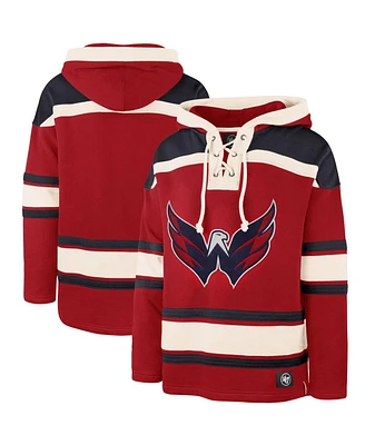 Men's Red Washington Capitals Superior Lacer Logo Pullover Hoodie
