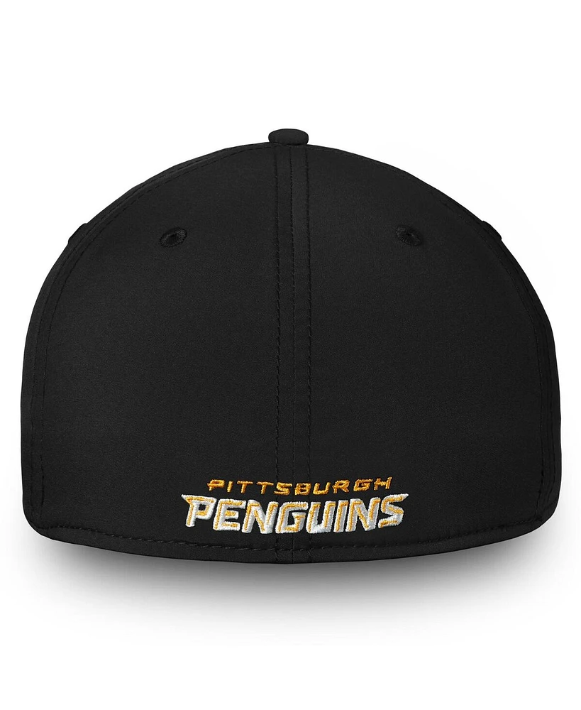 Men's Black Pittsburgh Penguins Core Primary Logo Flex Hat