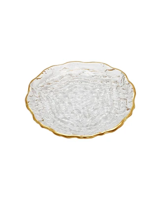 Glass Dessert Plates, Set of 4 - Gold