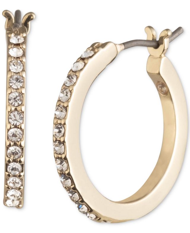 Karl Lagerfeld Paris Small Pave Hoop Earrings, 0.54"