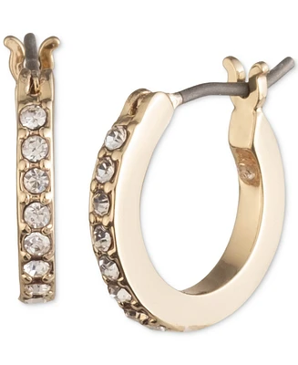 Karl Lagerfeld Paris Extra-Small Pave Hoop Earrings, 0.35"