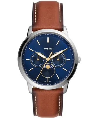 Fossil Men's Neutra Brown Leather Strap Watch 42mm
