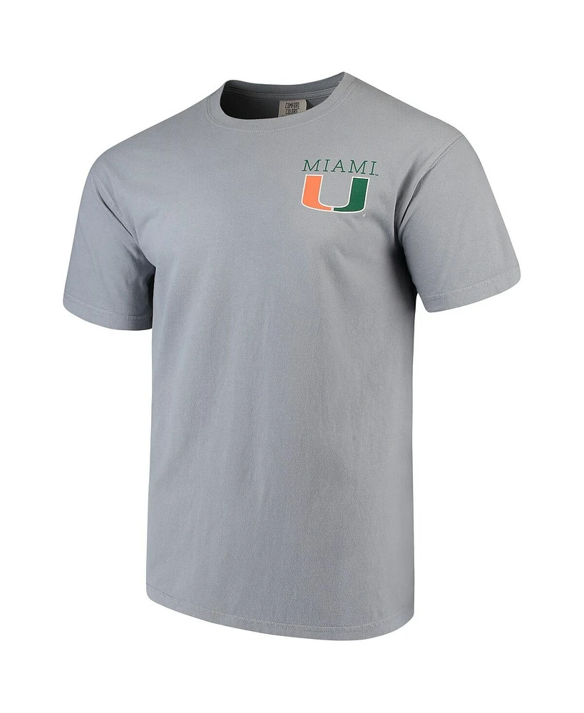 Men's Gray Miami Hurricanes Comfort Colors Campus Scenery T-shirt