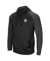 Men's Colosseum Black Army Black Knights Big and Tall Blackout 2.0 Raglan Full-Zip Hoodie