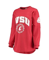 Women's Pressbox Crimson Washington State Cougars Edith Long Sleeve T-shirt