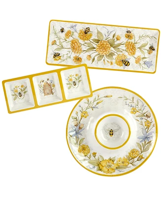 Certified International Bee Sweet Melamine Hostess Set, 3 Piece