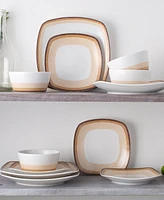 Noritake Colorscapes Desert Layers 12 Piece Square Dinnerware Set