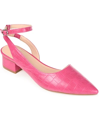 Journee Collection Women's Keefa Ankle Strap Slingback Heels