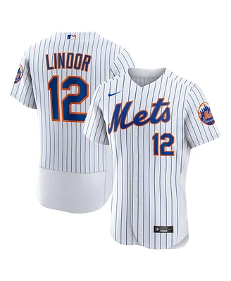 Men's Nike Francisco Lindor White New York Mets Home Authentic Player Jersey