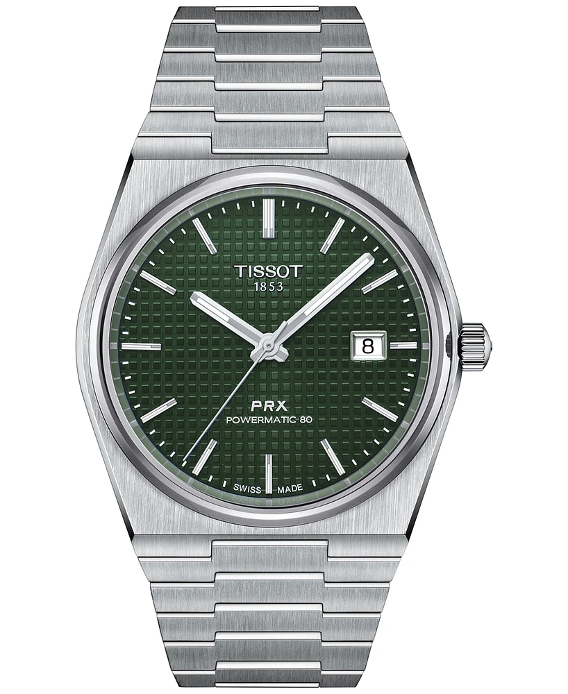 Tissot Men's Swiss Automatic Prx Powermatic 80 Stainless Steel Bracelet Watch 40mm