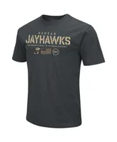 Men's Colosseum Heathered Black Kansas Jayhawks Oht Military-Inspired Appreciation Flag 2.0 T-shirt