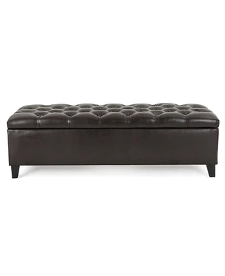 Ottilie Contemporary Button-Tufted Storage Ottoman Bench