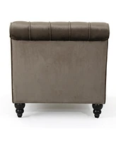 Rubie Modern Glam Tufted Chaise Lounge with Scrolled Backrest