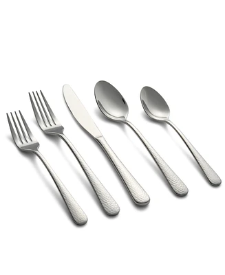 Cambridge Silversmiths Keene Hammered Mirror 20-Piece Flatware Set, Service for 4