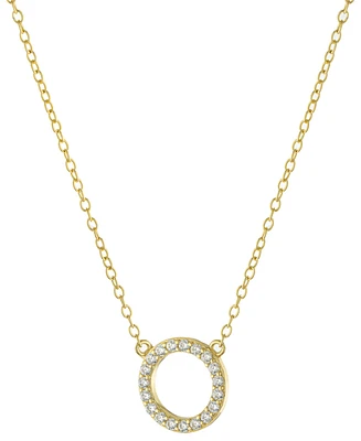 Giani Bernini Cubic Zirconia Circle Pendant Necklace, 16" + 2" extender, Created for Macy's