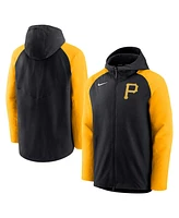 Men's Nike Black, Gold Pittsburgh Pirates Authentic Collection Performance Raglan Full-Zip Hoodie
