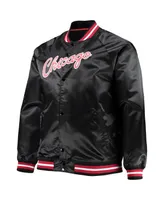 Men's Mitchell & Ness Chicago Bulls Big and Tall Hardwood Classics Raglan Satin Full-Snap Jacket