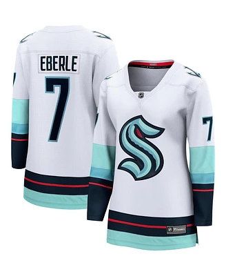 Women's Fanatics Jordan Eberle White Seattle Kraken Away Premier Breakaway Player Jersey