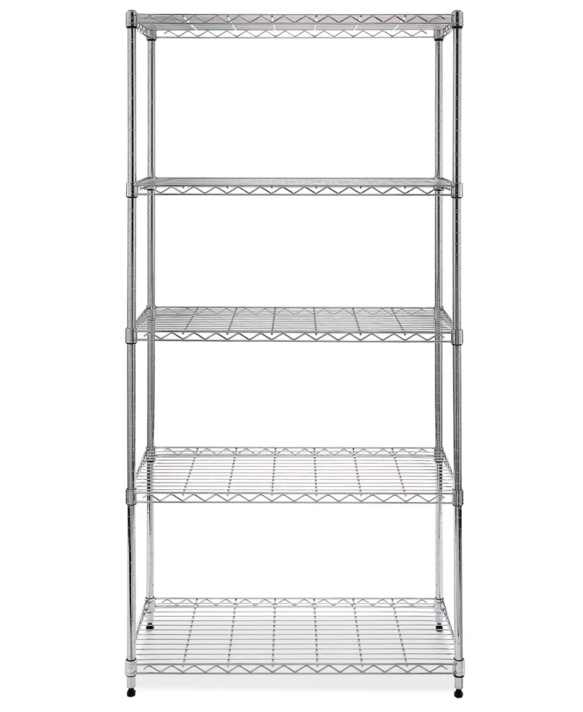 Seville Classics 5-Tier Steel Wire Wheeled Shelving