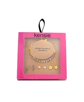 kensie Rhinestone Bracelet and Stud Earring Set