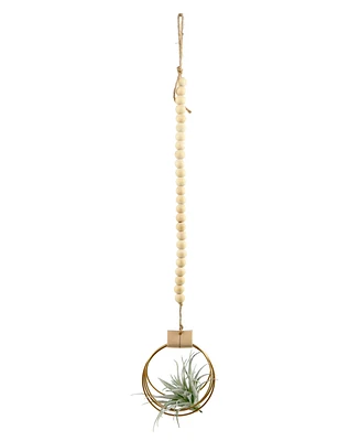 Flora Bunda Wood Beads Airplant Hanger, 29"