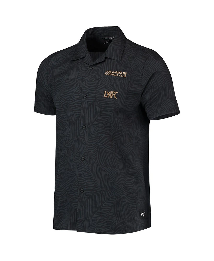 Men's The Wild Collective Black Lafc Abstract Palm Button-Up Shirts