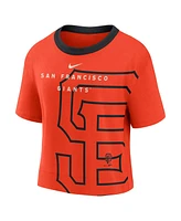 Women's Nike Orange and Black San Francisco Giants Team First High Hip Boxy T-shirt