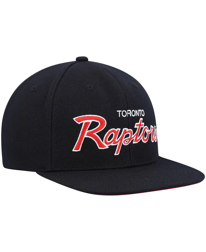 Men's Mitchell & Ness Black Toronto Raptors Hardwood Classics Script 2.0 Snapback Hat